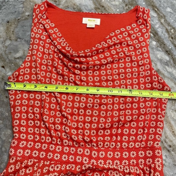 Anthropologie Maeve Brianne Floral Cowl Neck Dress Size Small Orange Floral - Picture 8 of 12